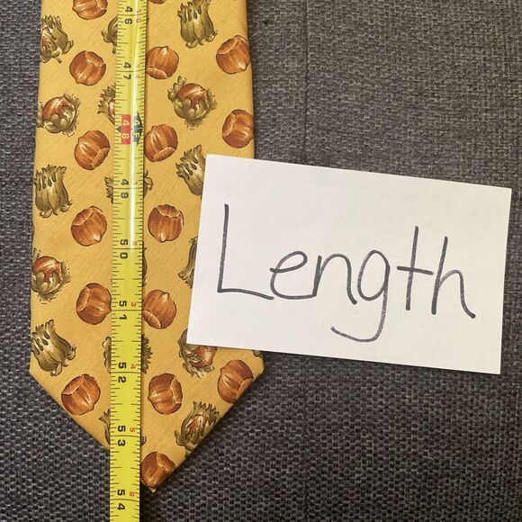 Vintage Yves Saint Laurent YSL 100% Silk Neck Tie Gold Yellow Hazelnut RARE NWT - Picture 11 of 12